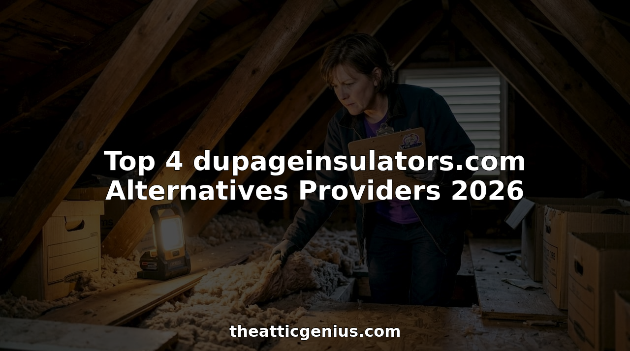 Contractor inspecting attic insulation in home