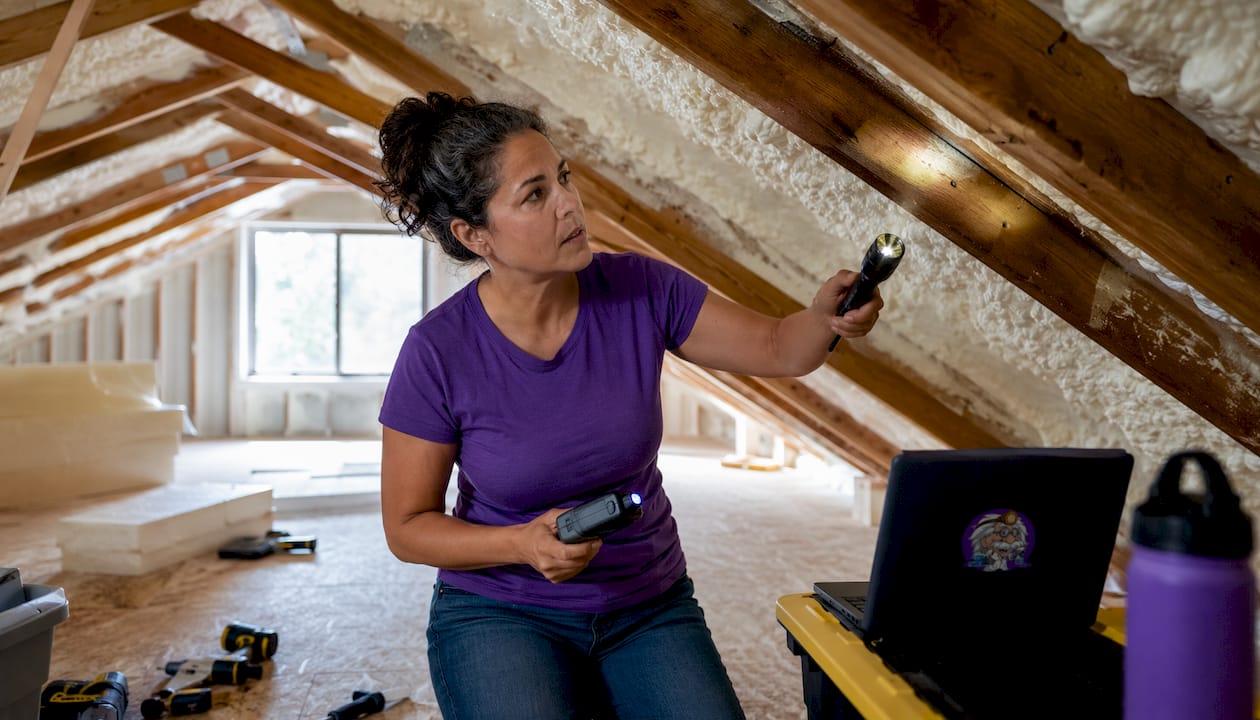 1785066467259_Homeowner-inspecting-attic-moisture-with-flashlight Homeowner inspecting attic moisture with flashlight