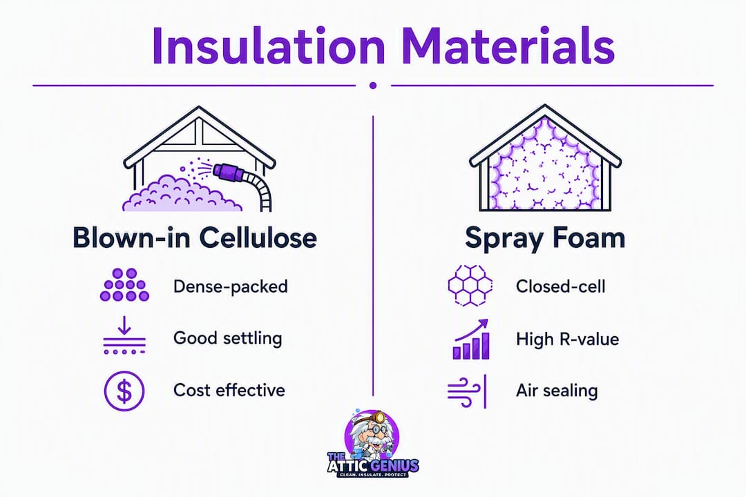 Infographic comparing attic insulation materials