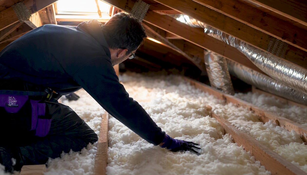 Sunlit attic insulation serving as thermal refuge