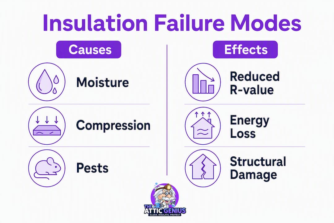 Infographic comparing insulation failure causes and effects