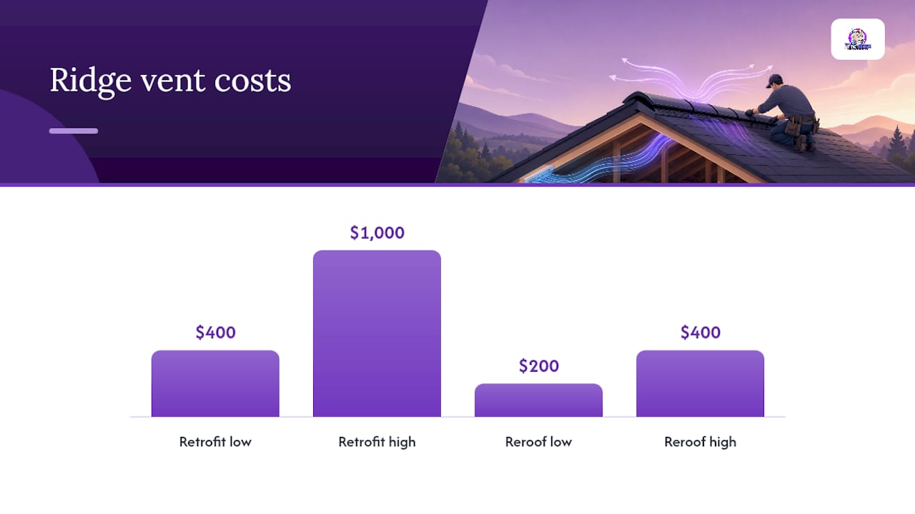 Ridge vent retrofit cost comparison