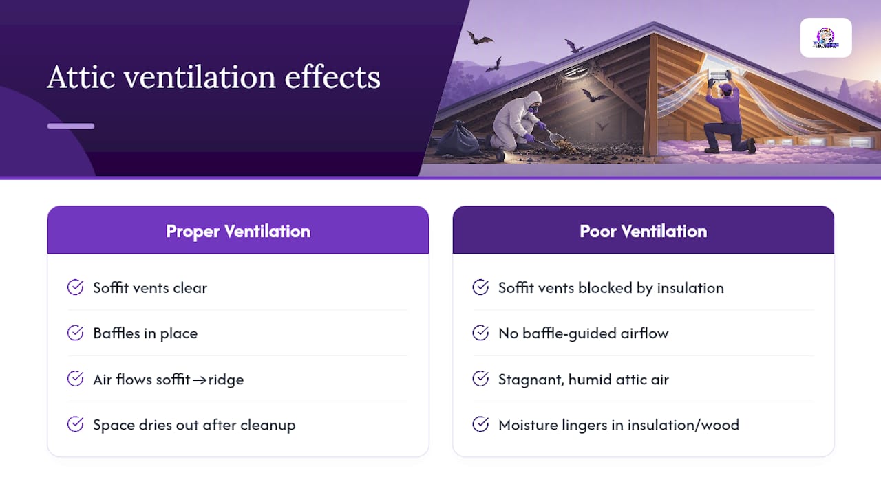 Diagram of soffit to ridge ventilation airflow
