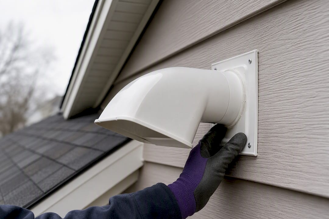 Bathroom exhaust duct venting outdoors