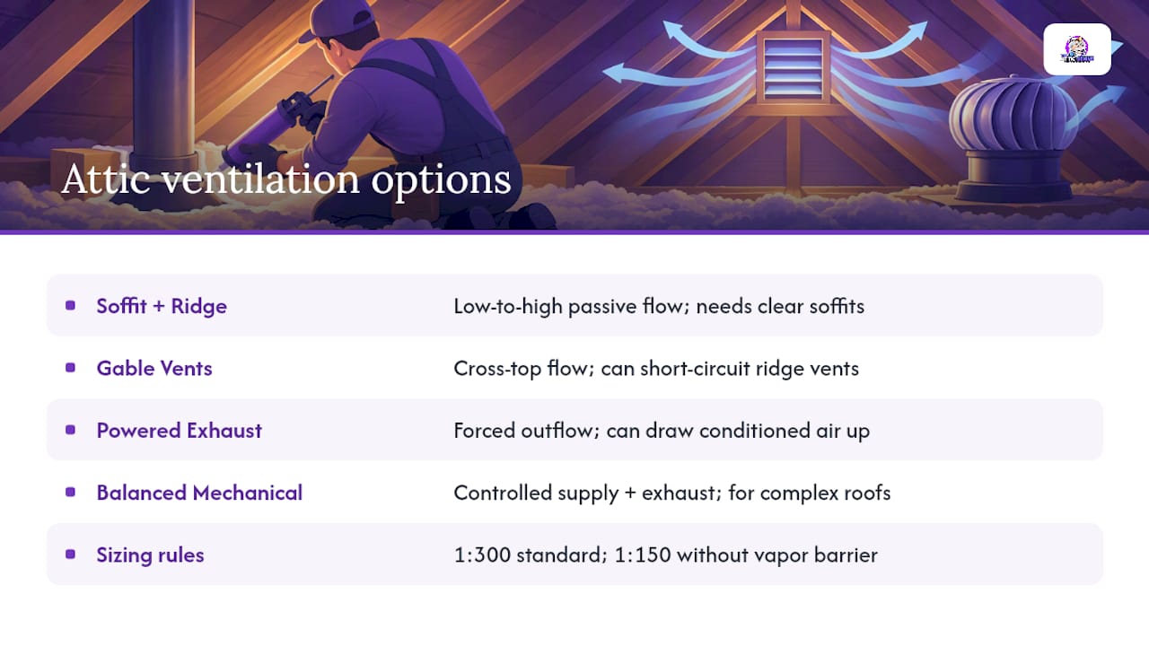 Comparison of attic ventilation system types