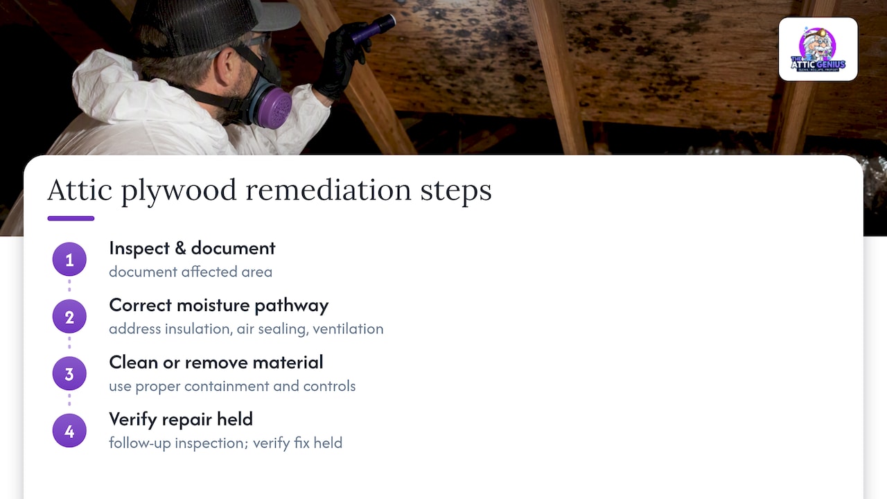 Four-step attic mold remediation workflow