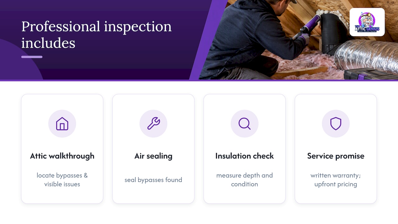 What a professional inspection and air-sealing job typically includes — overview diagram
