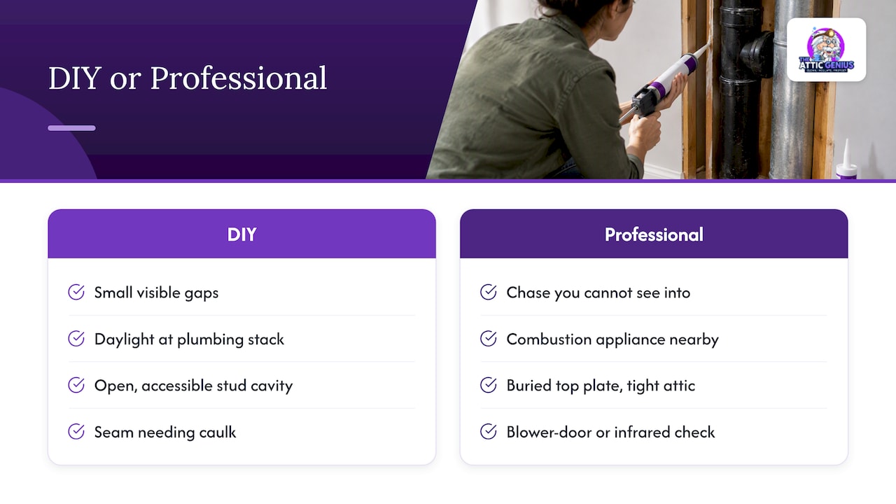 When to DIY and When to Call In a Pro — overview diagram