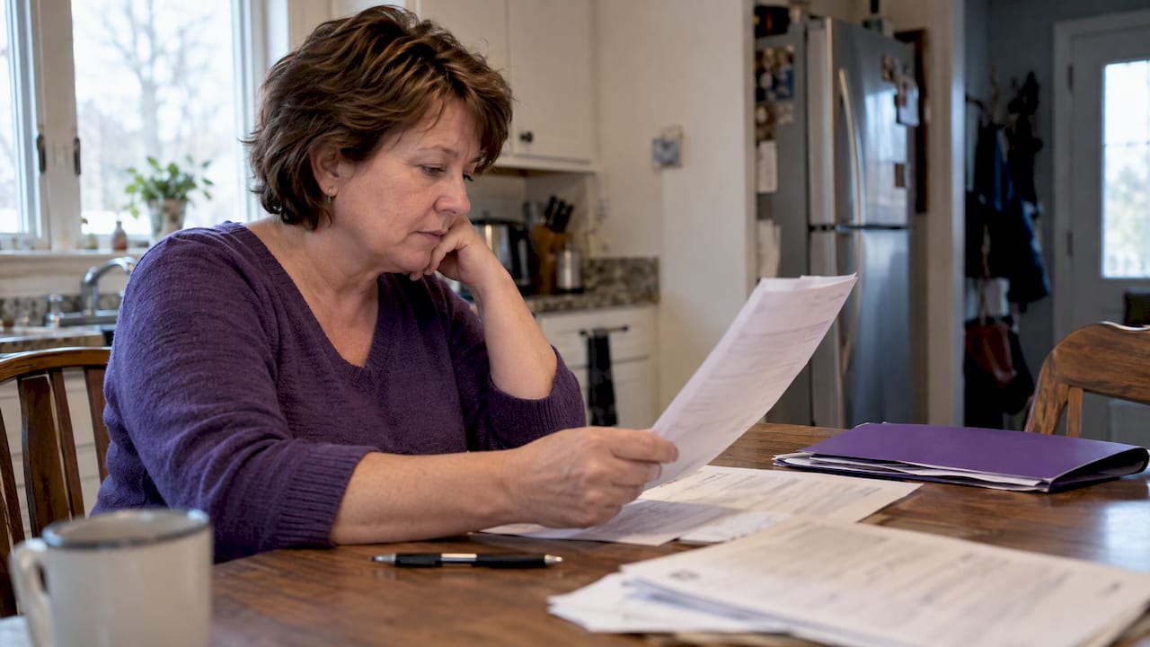Homeowner reviewing insulation tax paperwork
